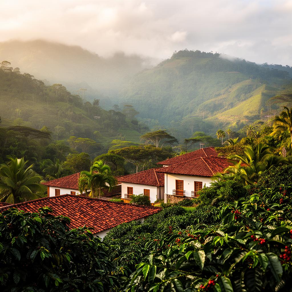 Colombian coffee region landscape