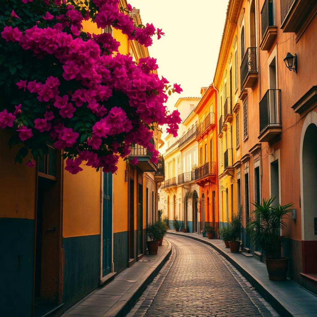 Cartagena old town at golden hour